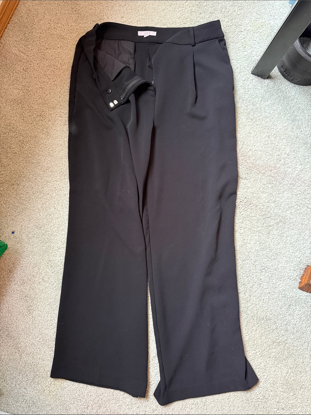 LOFT Tailored Wide‑Leg Pants – Size 14 Curvy